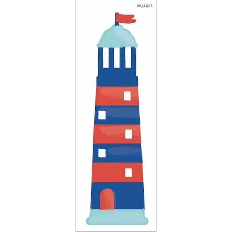 Sticker Mural Phare Marin Bleu Et Rouge - Draeger Paris BLEU 2 - vertbaudet enfant 