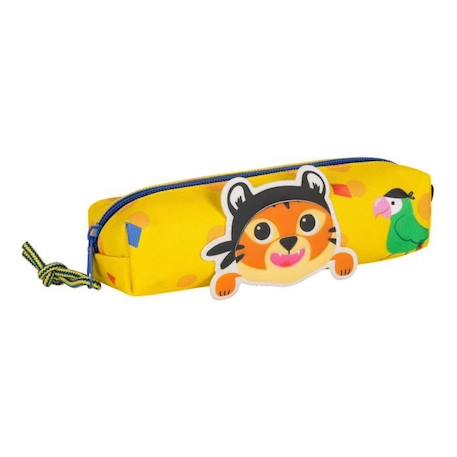 Trousse pour enfant - Draeger Paris - Tigre Pirate - Jaune - Polyester recyclé - 19x4x6 cm JAUNE 2 - vertbaudet enfant 