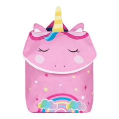 -Sac À Dos Licorne Rose - Draeger Paris - Grand Format - Enfant Fille - Polyester Recyclé - 26x13x34 cm