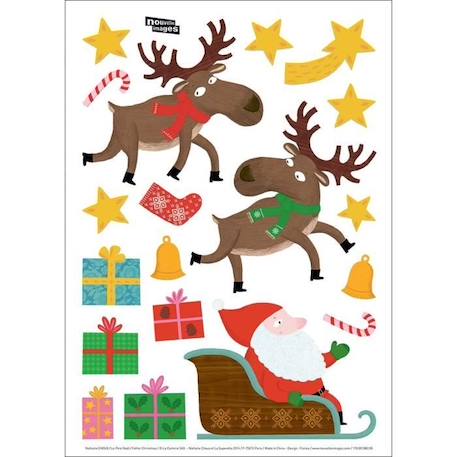 Homestickers Noël Renes et Cadeaux pour fenetre MARRON 2 - vertbaudet enfant 