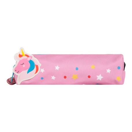 Garçon-Accessoires-Cartable, trousse-Trousse Licorne pour Enfant - Draeger Paris - Rose - Polyester recyclé - 19x4x6 cm