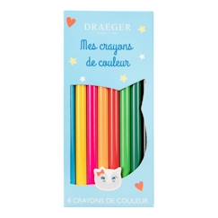 Jouet-Activités artistiques et musicales-Paris 8 crayons de couleur chat - 3045671063067