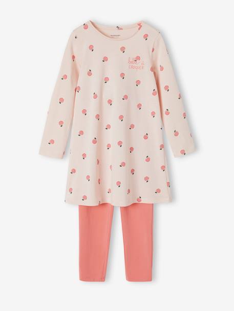 Lot de 2 chemises de nuit 'pommes' + legging rose 2 - vertbaudet enfant 