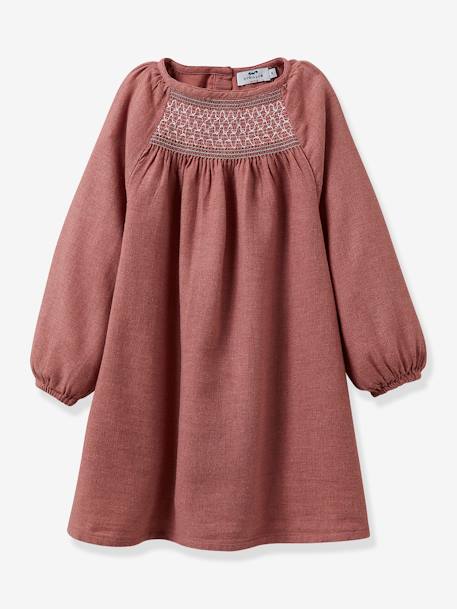 Robe fille smockée CYRILLUS rose 1 - vertbaudet enfant 