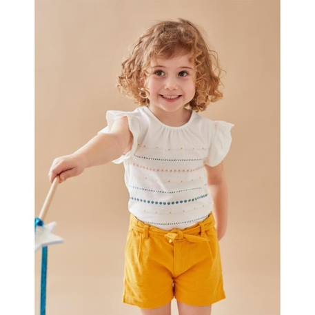 T-shirt manches courtes imprimé fille BLANC 1 - vertbaudet enfant 