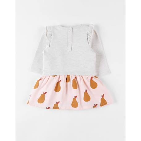 Robe bi-matière imprimé poires BEIGE 3 - vertbaudet enfant 