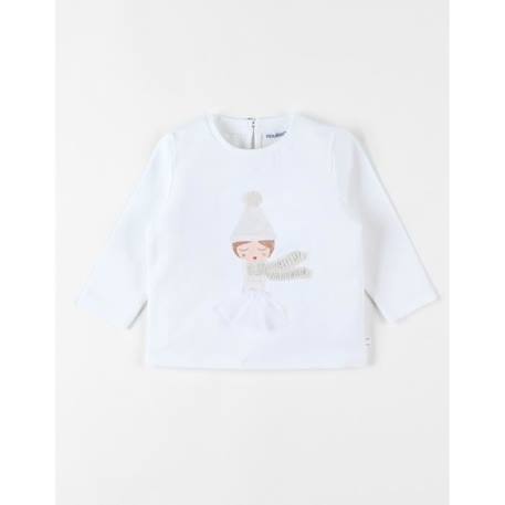 T-shirt manches longues en jersey imprimé petite fille BLANC 1 - vertbaudet enfant 