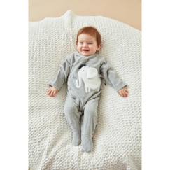 Pyjama 1 pièce imprimé éléphant en velours  - vertbaudet enfant