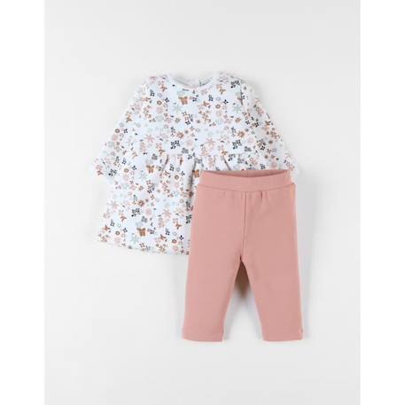 Bébé-Ensemble-Set robe imprimé fleuri + legging uni