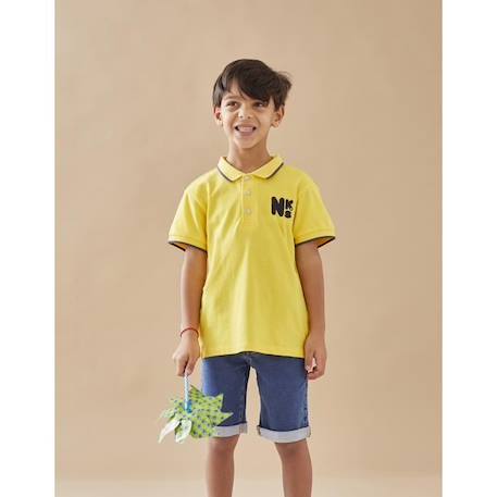 Polo en coton piqué JAUNE 1 - vertbaudet enfant 