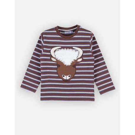 T-shirt manches longues patch buffle MARRON 2 - vertbaudet enfant 