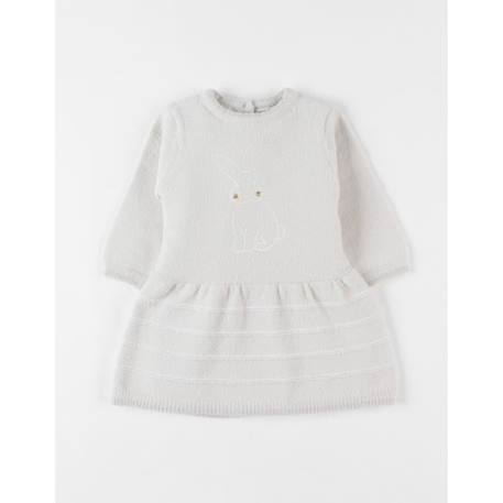 Fille-Robe-Robe en tricot imprimé lapin