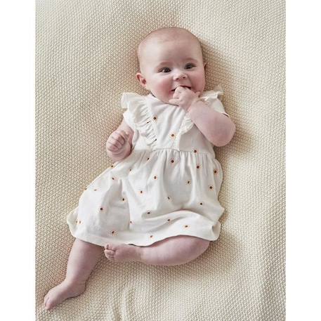 Robe bi-matière imprimé soleil BEIGE 1 - vertbaudet enfant 