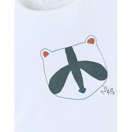 T-shirt manches longues écru imprimé raton laveur BLANC 3 - vertbaudet enfant 