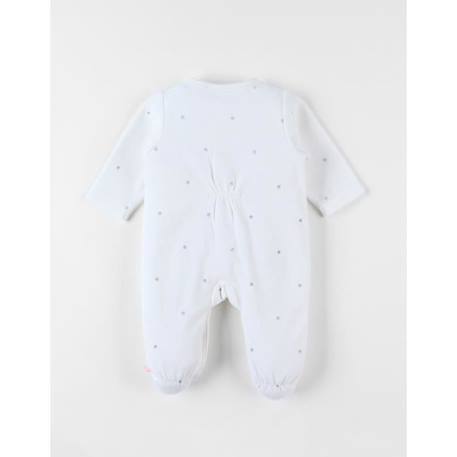 Pyjama 1 pièce broderie hérisson en velours BLANC 2 - vertbaudet enfant 