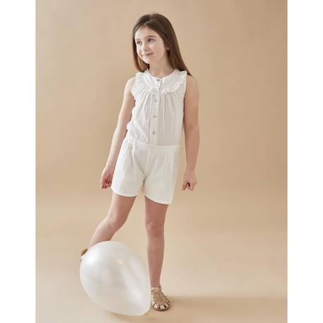 Combishort sans manches avec lurex BLANC 1 - vertbaudet enfant 