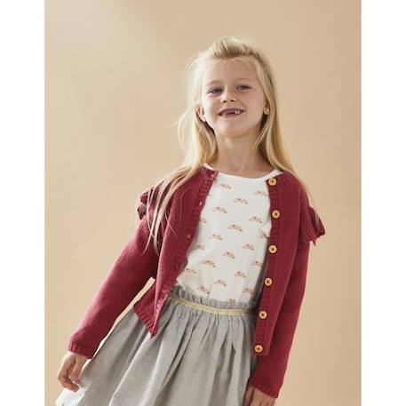 Fille-Pull, gilet, sweat-Cardigan tricot à volants