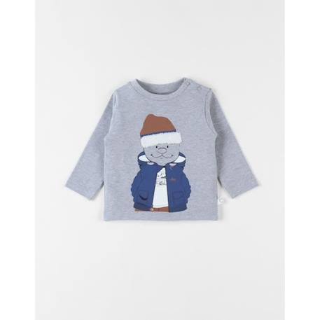 T-shirt manches longues imprimé Nouky gris GRIS 1 - vertbaudet enfant 