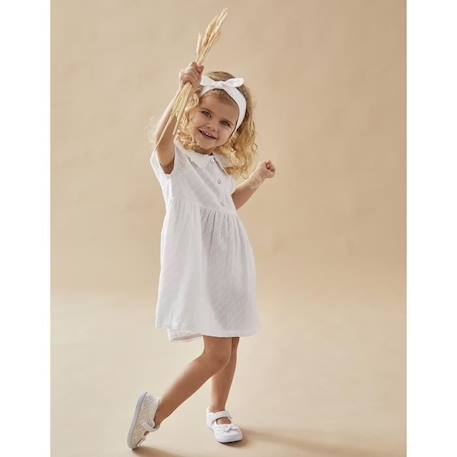 Ensemble cérémonie robe et  bloomer en crêpe BLANC 1 - vertbaudet enfant 