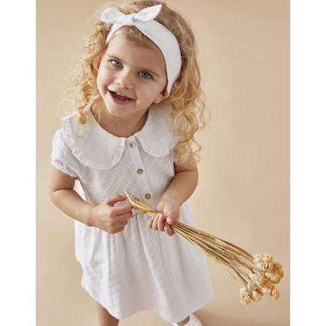 Ensemble cérémonie robe et  bloomer en crêpe BLANC 3 - vertbaudet enfant 