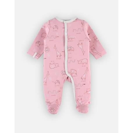 Pyjama 1 pièce imprimé animaux de la savane ROSE 1 - vertbaudet enfant 