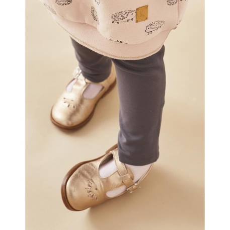 Jegging en interlock à pois GRIS+ROSE 3 - vertbaudet enfant 