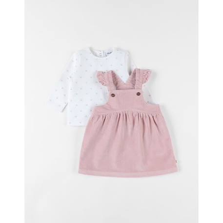 Ensemble robe velours côtélé + t-shirt manches longues ROSE 1 - vertbaudet enfant 