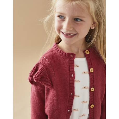 Cardigan tricot à volants ROUGE 3 - vertbaudet enfant 