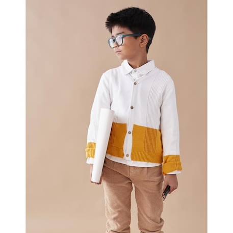 Cardigan bicolore col V  - vertbaudet enfant