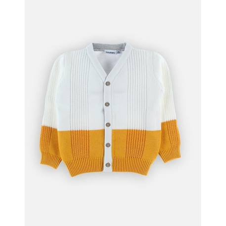 Cardigan bicolore col V BLANC 4 - vertbaudet enfant 