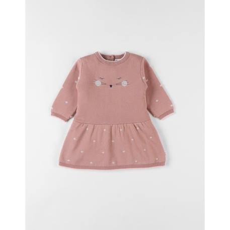 Robe manches longues en tricot motif chat ROSE 3 - vertbaudet enfant 