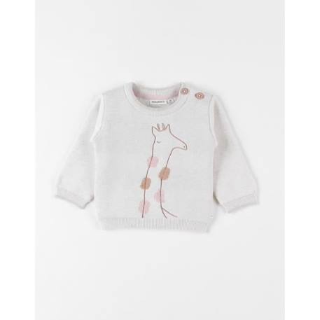 Bébé-Pull, gilet, sweat-Pull girafe en tricot chiné