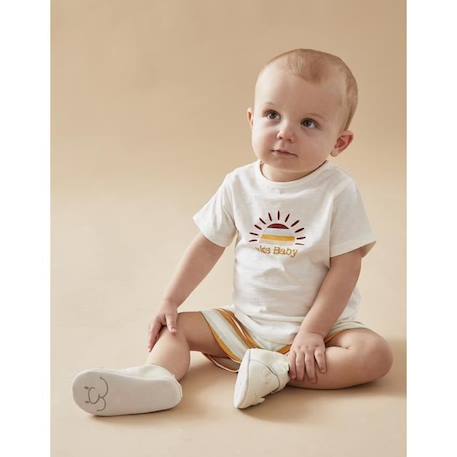 Set t-shirt soleil + short rayé JAUNE 2 - vertbaudet enfant 