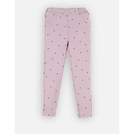 Jegging en interlock à pois GRIS+ROSE 5 - vertbaudet enfant 