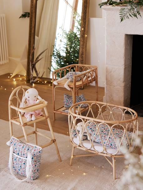 Table à langer poupon en rotin beige 2 - vertbaudet enfant 