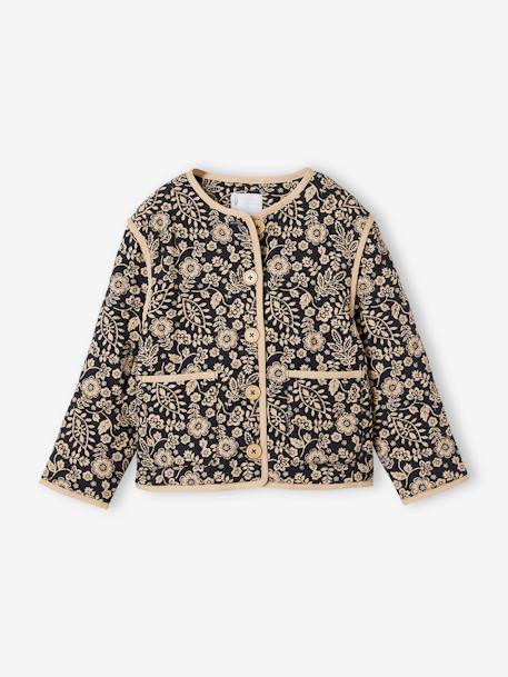 Veste à fleurs matelassée fille  - vertbaudet enfant