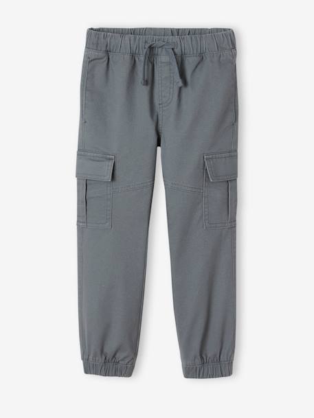 Pantalon battle facile à enfiler garçon bleu glacier+kaki foncé+taupe 2 - vertbaudet enfant 