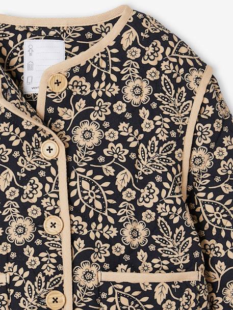 Veste à fleurs matelassée fille gris imprimé 3 - vertbaudet enfant 