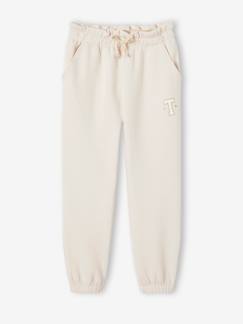 -Pantalon jogging en molleton fille ceinture paperbag