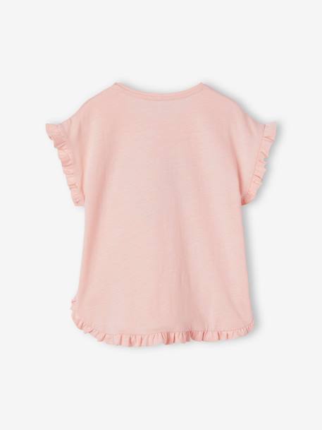 Tee-shirt volanté motif à sequins fille rose pâle+vert+vert d'eau+vieux rose 2 - vertbaudet enfant 