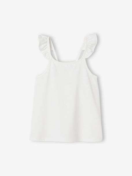 Fille-T-shirt, sous-pull-T-shirt-Débardeur Basics bretelles à volant fille