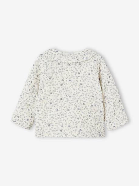 Veste bébé en gaze de coton Beige imprimé bleu+écru 3 - vertbaudet enfant 