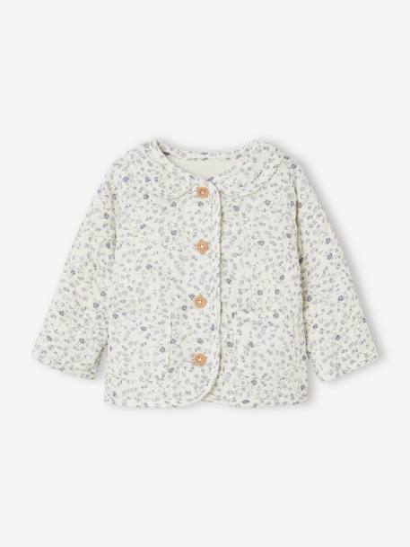 Veste bébé en gaze de coton Beige imprimé bleu+écru 5 - vertbaudet enfant 