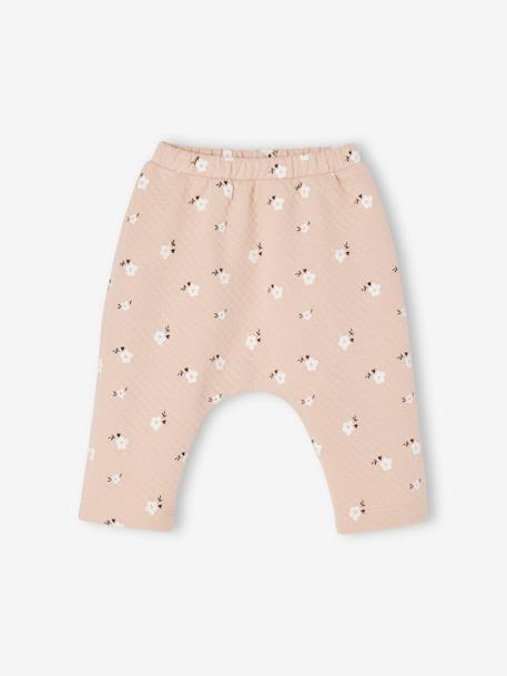 Ensemble bébé sweat et pantalon argile+écru+rose nude 18 - vertbaudet enfant 