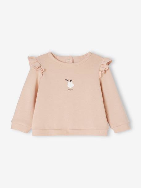 Ensemble bébé sweat et pantalon écru+gris chiné+rose nude 16 - vertbaudet enfant 