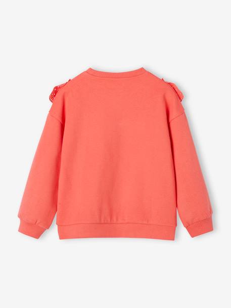 Sweat avec volant en broderie anglaise fille corail+vanille 2 - vertbaudet enfant 