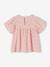 Blouse en gaze de coton bio fille manches papillon écru+rose 8 - vertbaudet enfant 