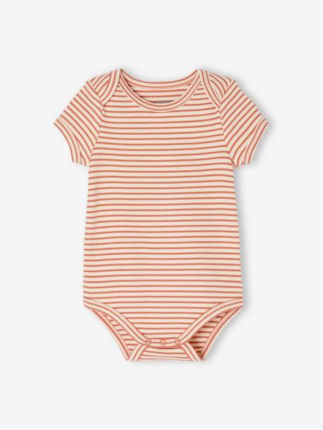 Lot de 5 bodies emmanchure US bébé en coton biologique vieux rose 6 - vertbaudet enfant 