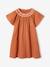 Robe brodée matière effet lin fille caramel 3 - vertbaudet enfant 