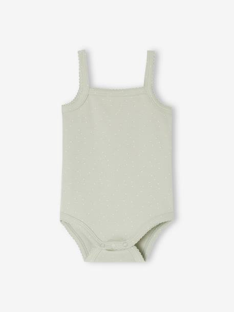 Lot de 3 bodies cerises bébé fines bretelles en coton biologique rose pâle 4 - vertbaudet enfant 